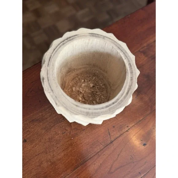 Opalhouse Unfinished Solid Wood Planter w/h Swirling Grooved Ridges 6" x 7" - Picture 2 of 3